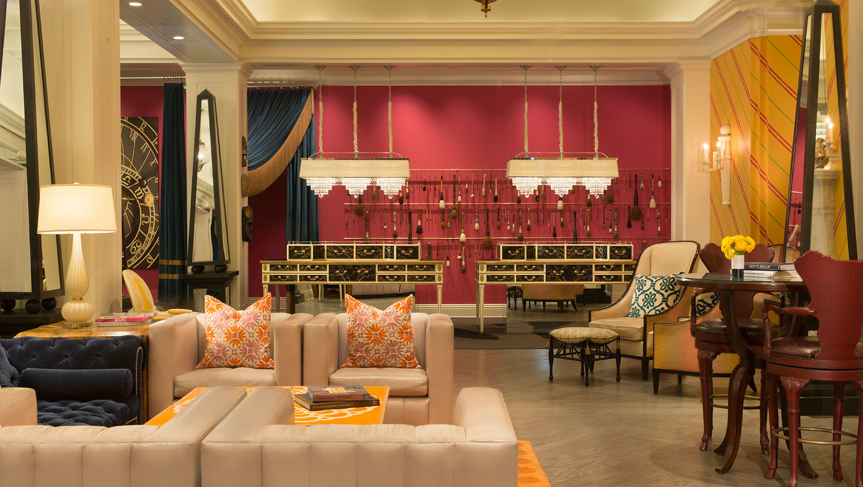Monaco Philadelphia Living Room with seating and decorative lighting