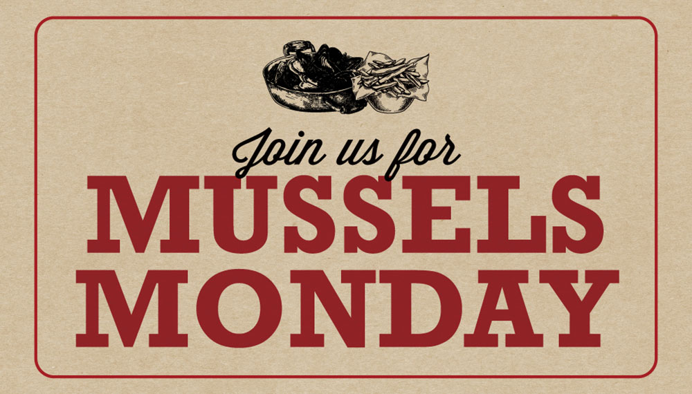 graphic that reads 'Mussels Monday'