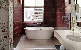 Renovated Monaco Philadelphia King Corner Spa bathroom